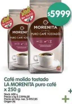 Supermercados Buenos Días La morenita café molido tostado puro café oferta