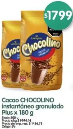 Supermercados Buenos Días Chocolino cacao instantáneo granulado plus oferta