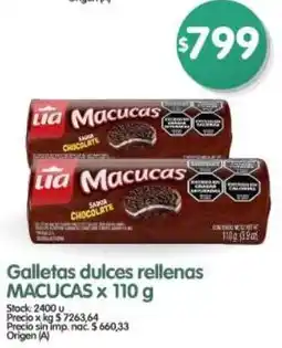 Supermercados Buenos Días Macucas galletas dulces rellenas oferta