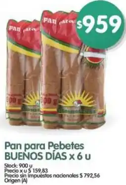 Supermercados Buenos Días Buenos días pan para pebetes oferta