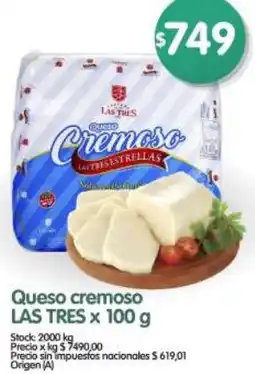 Supermercados Buenos Días Las tres queso cremoso oferta