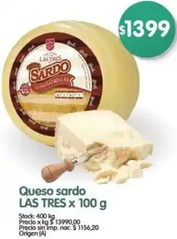 Supermercados Buenos Días Las tres queso sardo oferta