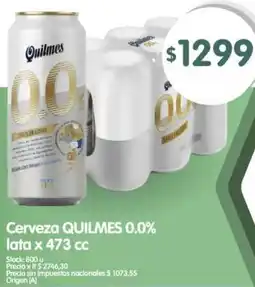 Supermercados Buenos Días Quilmes cerveza 0.0% lata oferta