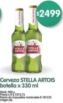 Supermercados Buenos Días Stella artois cerveza botella oferta