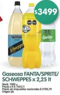 Supermercados Buenos Días Fanta/sprite/ schweppes gaseosa oferta