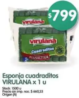 Supermercados Buenos Días Virulana esponja cuadraditos oferta