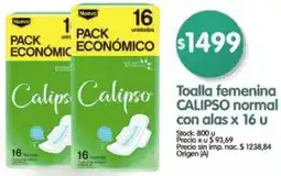 Supermercados Buenos Días Calipso toalla femenina normal con alas oferta