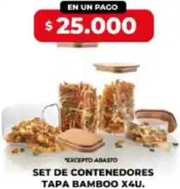 Supermayorista Vital Set de contenedores tapa bamboo oferta