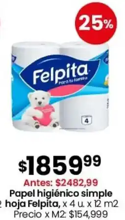 Coto Felpita papel higiénico simple hoja oferta