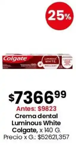 Coto Colgate crema dental luminous white oferta