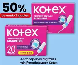 Coto Kotex en tampones digitales mini/medio/super oferta