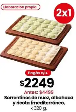 Coto Sorrentinos de nuez, albahaca y ricota/mediterráneo oferta