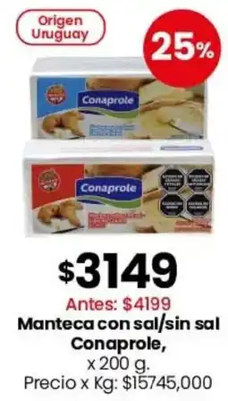 Coto Conaprole manteca con sal/sin sal oferta