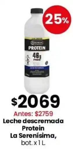 Coto La serenísima leche descremada protein bot. oferta