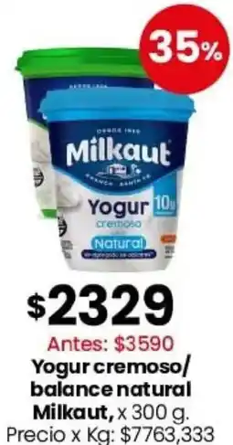 Coto Milkaut yogur cremoso/ balance natural oferta