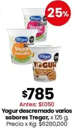 Coto Tregar yogur descremado varios sabores oferta