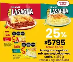 Coto Sadia lasagna congelada mix quesos/bolognesa oferta