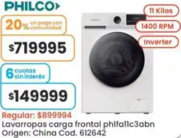 Coto Philco lavarropas carga frontal oferta