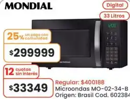 Coto Mondial microondas MO-02-34-B oferta