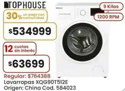 Coto Tophouse lavarropas XQG90T512E oferta