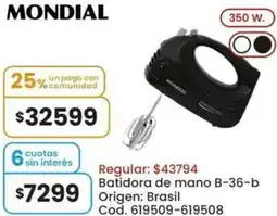 Coto Mondial batidora de mano B-36-b oferta
