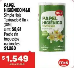 Makro M&K papel higiénico texturado oferta