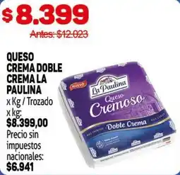 Makro La Paulina queso crema doble crema oferta