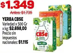 Makro Cbsé yerba variedad oferta