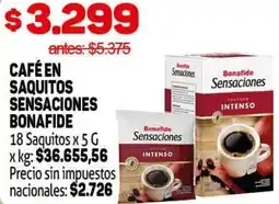 Makro Bonafide café en saquitos sensaciones oferta