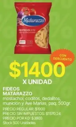 Supermercados Vea Matarazzo fideos oferta