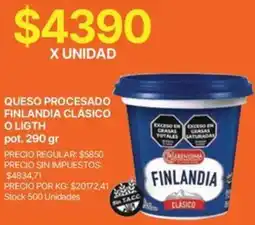 Supermercados Vea La serenisima queso procesado finlandia clásico o ligth pot. oferta