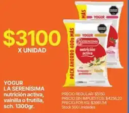 Supermercados Vea La serenísima yogur nutrición activa, vainilla o frutilla, sch. oferta