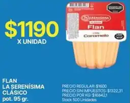 Supermercados Vea La serenísima flan clásico pot. oferta