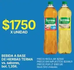 Supermercados Vea Terma bebida a base de hierbas vs. sabores, bot. oferta