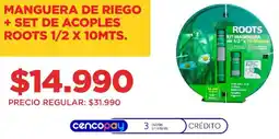 Supermercados Vea Manguera de riego + set de acoples roots oferta