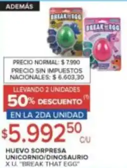 Carrefour Market Break that egg huevo sorpresa unicornio/dinosaurio oferta
