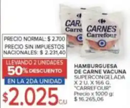 Carrefour Market Carrefour hamburguesa de carne vacuna supercongelada oferta