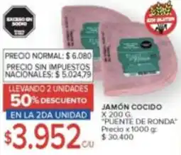 Carrefour Market Puente de ronda jamón cocido oferta