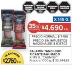 Carrefour Market Cagnoli salamín tandilero picante/ahumado oferta