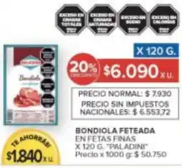 Carrefour Market Paladini bondiola feteada en fetas finas oferta