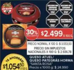 Carrefour Market Santa rosa queso atuel/ queso pategrás horma oferta