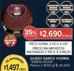 Carrefour Market Santa rosa queso sardo horma oferta