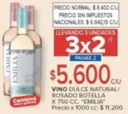 Carrefour Market Emilia vino dulce natural rosado botella oferta