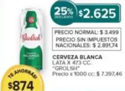 Carrefour Market Grolsh cerveza blanca lata oferta