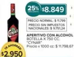Carrefour Market Cynar aperitivo con alcohol botella oferta
