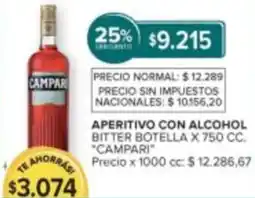 Carrefour Market Campari aperitivo con alcohol bitter botella oferta