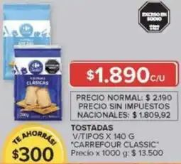 Carrefour Market Carrefour classic tostadas v/tipos oferta