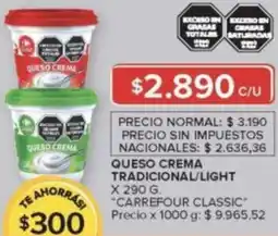 Carrefour Market Queso crema tradicional/light oferta