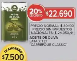 Carrefour Market Carrefour classic aceite de oliva lata oferta
