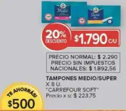 Carrefour Market Carrefour soft tampones medio/super oferta